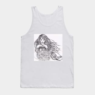 girl with flowers Tank Top